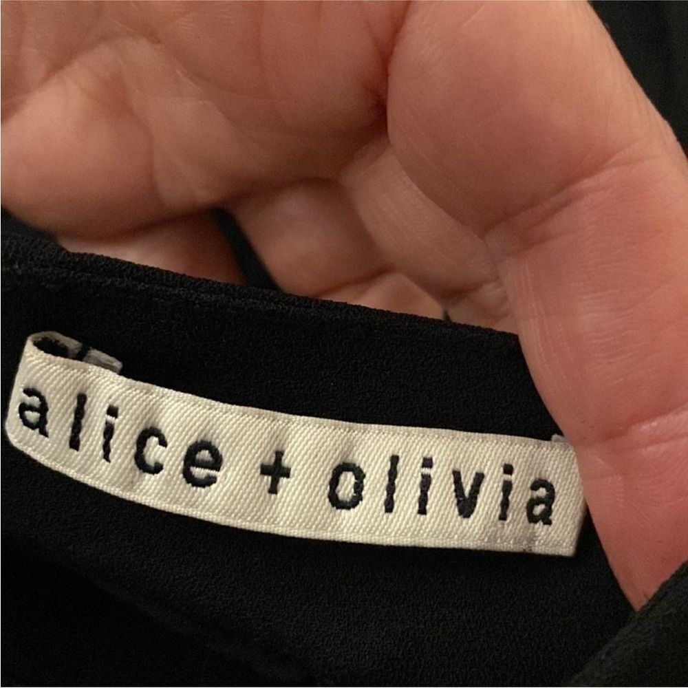 Alice + Olivia Black Cold Shoulder Crop Top, XS - Picture 5 of 6